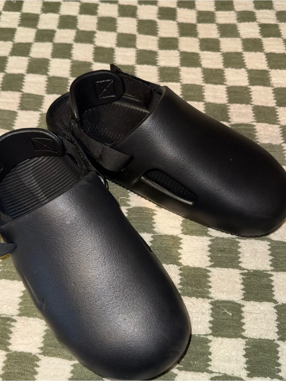 Nike Men's Black Slip-On Sandals with Adjustable Heel Strap